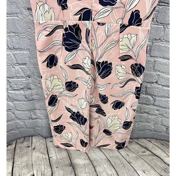 Banana Republic Women's  Sleeveless Sheath Dress  Size 4 Pink Black White Floral - Picture 9 of 13